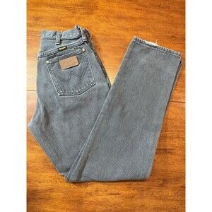 VTG Wrangler‎ Women's Gray Cowgirl Denim Jeans 9x32 High Rise Straight Leg Pants
